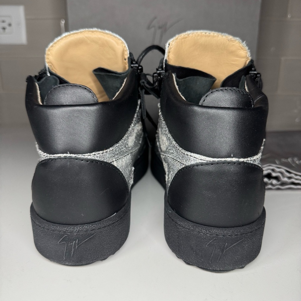 Giuseppe Zanotti Black and Silver Kriss High-Top Sneakers - Picture 8 of 10